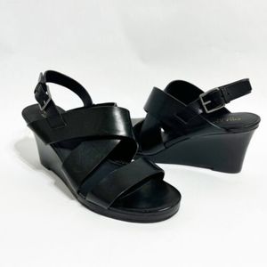 Cole Haan Penelope Leather Wedge Sandals